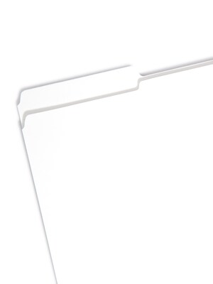 Smead Reinforced File Folder, 3 Tab, Legal Size, White, 100/Box (17834)