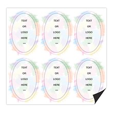 Custom Full Color Vertical Oval Shaped Magnets, 30 mil. Magnetic stock, 6-Perforated Magnets per She