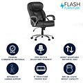 Flash Furniture HERCULES Series Ergonomic LeatherSoft Swivel Big & Tall Executive Office Chair, Blac