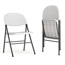 Flash Furniture HERCULES Series Plastic Folding Chair, White, 2/Pack (2DADYCD50WH)
