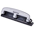 Bostitch EZ Squeeze™ Three-Hole Punch, 12 Sheet Capacity, Silver/Black (2101)