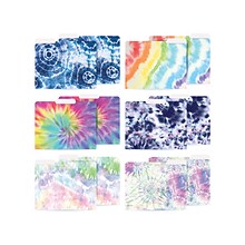 Better Office Tie-Dye Heavyweight File Folders, 1/3-Cut Tab, Letter Size, Assorted Colors, 12/Pack (