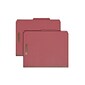 Smead Recycled Heavy Duty Pressboard Classification Folder, 2" Expansion, Letter Size, Red, 10/Box (13724)