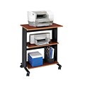 Safco Muv 3-Shelf Metal Mobile Printer Stand with Lockable Wheels, Black/Cherry (1881CY)