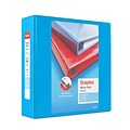 Staples® Heavy Duty 3 3 Ring View Binder with D-Rings, Light Blue (ST56288-CC)