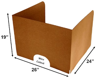 Classroom Products Foldable Cardboard Freestanding Privacy Shield, 19"H x 26"W, Kraft, 10/Box (1910 KR)
