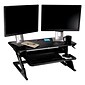 3M Precision Standing Desk 35"W Manual Adjustable Desk Riser with Gel Wrist Rest and Precise Mouse Pad, Black (SD60B)
