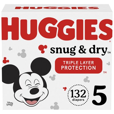 Huggies Snug & Dry Diapers, Size 5, 132 CT (51517)