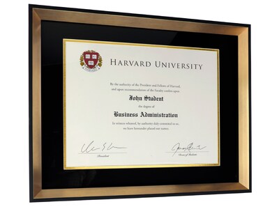 Excello Global Products 11" x 14" Resin Photo/Document Frame, Black/Gold (EGP-HD-0332)