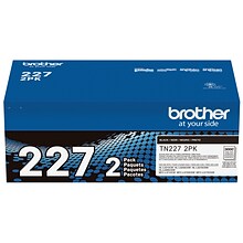 Brother TN-227 Black High Yield Toner Cartridge, Up to 3,000 Pages, 2/Pack   (TN2272PK)
