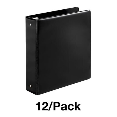 Quill Brand® Standard 2 3 Ring Non View Binder, Black, 12/Pack