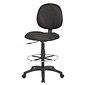 Boss Office Products Armless Fabric Drafting Stool with Swivel Base and Lumbar Support, Black (B1690-BK)