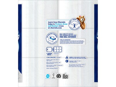 Charmin Ultra Soft Super Mega Toilet Paper, 2-Ply, White, 366 Sheets/Roll, 6 Rolls/Pack, 3 Packs/Car
