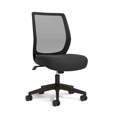 Staples® Essentials Ergonomic Fabric Swivel Task Chair, Black (UN56947)