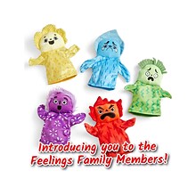 hand2mind Feelings Family Hand Puppets, 5/Set (95417)