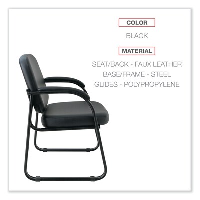 Alera® Genaro Series Fixed Arm Faux Leather Computer and Desk Chair, Black (ALERL43C16)