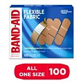 Band-Aid Brand Flexible Fabric Adhesive Bandages, 1 x 3, 100/Box (4444)