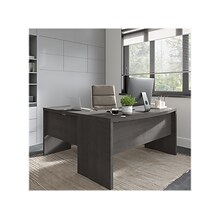 Bush Business Furniture Echo 60W L Shaped Bow Front Desk, Charcoal Maple (ECH025CM)