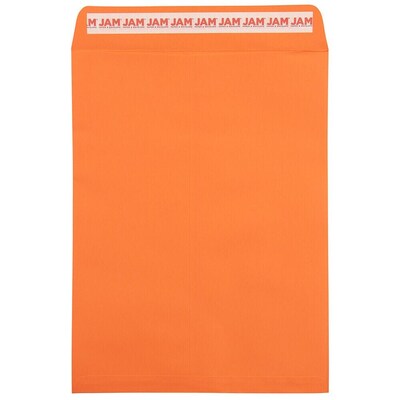 JAM Paper Self Seal Catalog Envelope, 9 x 12, Orange, 100/Pack (185747509D)