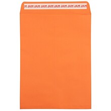 JAM Paper Self Seal Catalog Envelope, 9 x 12, Orange, 100/Pack (185747509D)