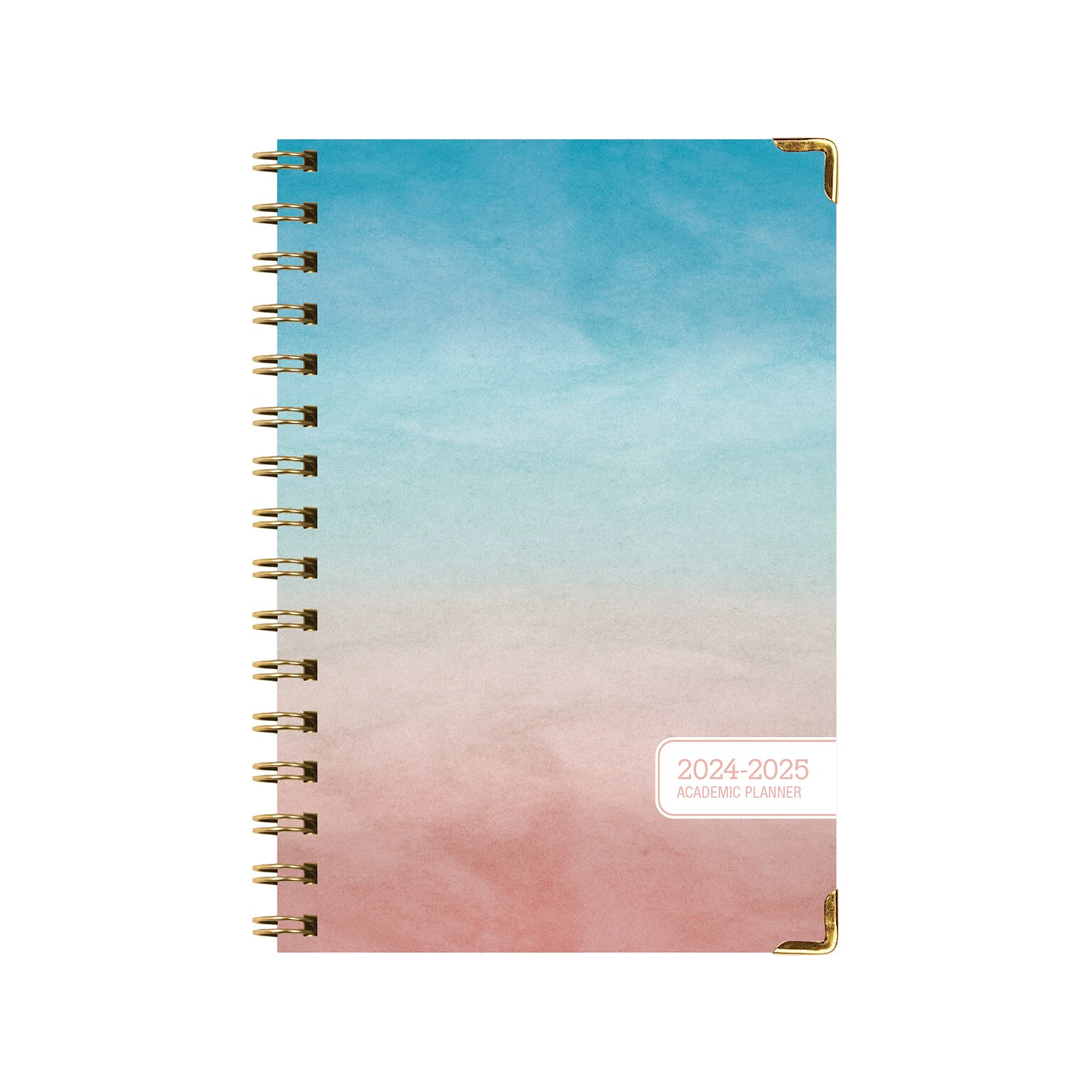 2024-2025 Excello Global Products Blue Pink Gradient 5.5 x 8 Weekly & Monthly Planner, Paper Cover (AY24-38-S)