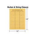 10 x 13 Brown Kraft Button-and-String Inter-Departmental Envelopes, 100/Box