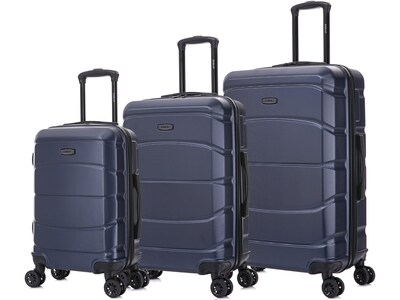 DUKAP Sense 3-Piece Hardside Spinner Luggage Set, Blue (DKSENSML-BLU)