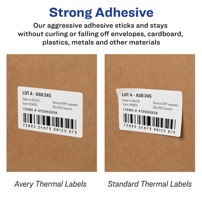 Avery Thermal Shipping Labels, 2-1/8" x 4", White, 140 Labels/Roll, 1 Roll/Box (4153)