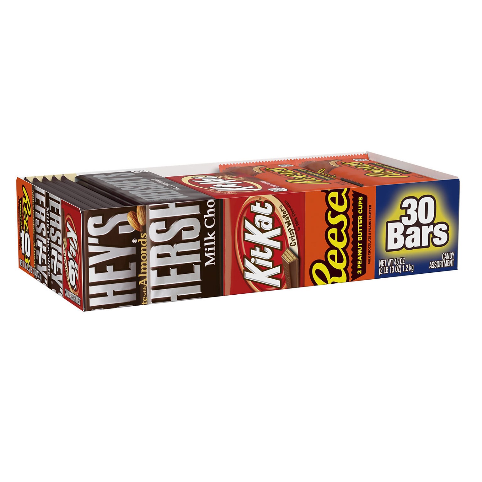 Hersheys, Kit Kat and Reeses Assorted Milk Chocolate Candy Bars, 45 oz (HEC20650)