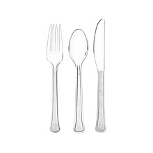 Amscan Plastic Cutlery Assortment, Heavyweight, Clear, 200/Pack (8020.86)