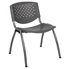 Flash Furniture HERCULES Series Plastic Stack Chair, Gray (RUTF01AGY)