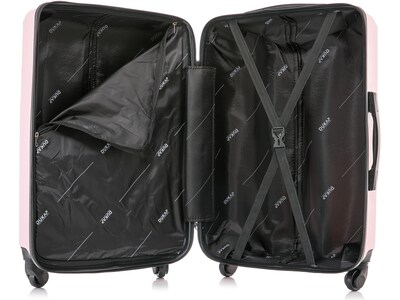 DUKAP Discovery 3-Piece Hardside Spinner Luggage Set, Pink (DKDISSML-PNK)