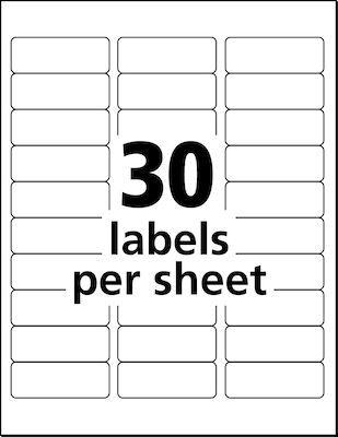 Avery EcoFriendly Laser/Inkjet Address Labels, 1" x 2-5/8", White, 30 Labels/Sheet, 25 Sheets/Pack (48160)