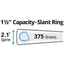 Avery 1 1/2 3-Ring Non-View Binders, Slant Ring, Black (27350)