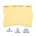 Quill Brand®  1/3-Cut Assorted 2-Fastener Folders, Letter, Yellow, 50/Box (7354YW)