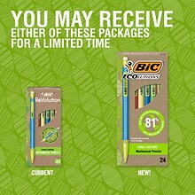 BIC Ecolutions Mechanical Pencils, 0.7mm, #2 Medium Lead, 24/Pack (MPE24-BLK)