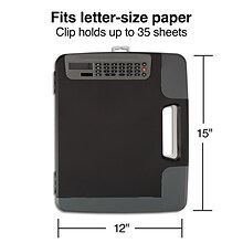 Staples® Portable Clipboard with Calculator; Heavy Duty, Black, 11 3/4 x 14 1/2 x 1 1/2, 1/PK