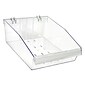 Azar 5.75" x 11.75" Pegboard 3-Compartment Large Deep Bin Tray, Clear, 2/Pack (556134-L-DIV-2PK)