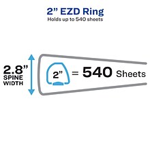 Avery Durable 2 3-Ring View Binders, EZD Ring, White 12/Pack (09501)