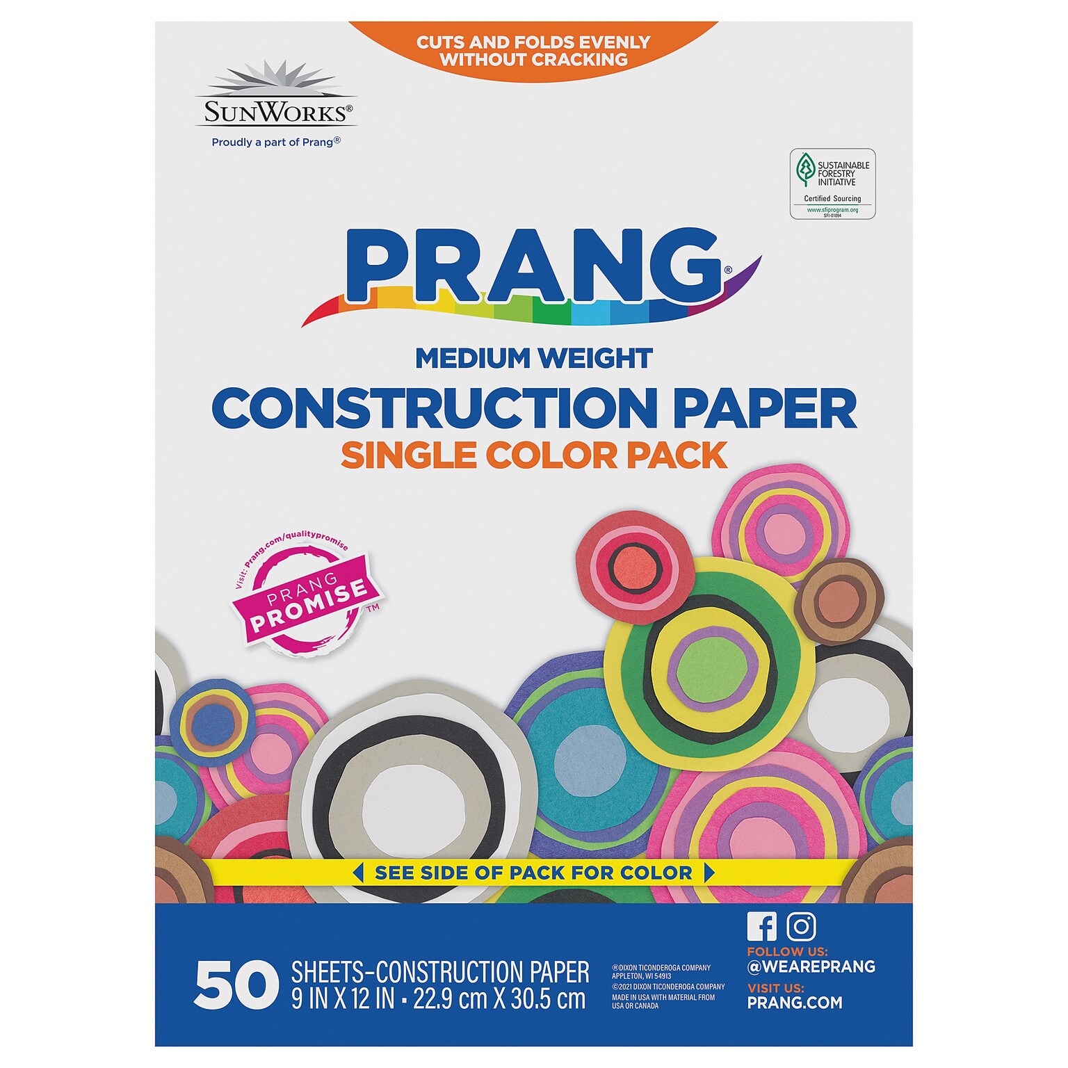 Prang 9 x 12 Construction Paper, Red, 50 Sheets/Pack (P6103-0001)
