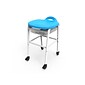 Luxor Plastic/Steel Adjustable-Height Classroom Stool with Wheels and Storage, Blue/White (MBS-STOOL-2)