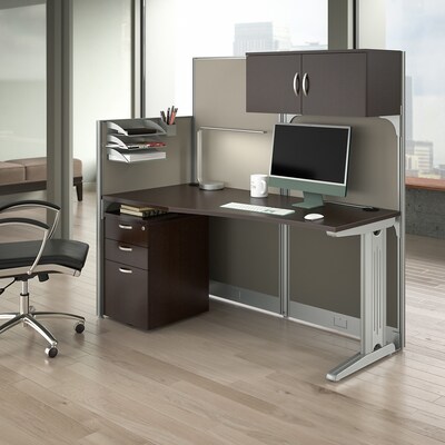 Bush Business Furniture Office in an Hour 63H x 65W Cubicle Workstation, Mocha Cherry (WC36892-03S