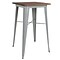 Flash Furniture Metal/Wood Restaurant Bar Table, 42H, Silver (CH3133040M1SIL)