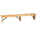 Flash Furniture HERCULES Solid Pine 3-Seat Folding Farm Bench, Light Natural (XAB96X12LLN)