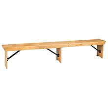 Flash Furniture HERCULES Solid Pine 3-Seat Folding Farm Bench, Light Natural (XAB96X12LLN)