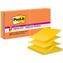 Post-it Super Sticky Pop-up Notes, 3 x 3, Energy Boost Collection, 90 Sheet/Pad, 6 Pads/Pack (R330