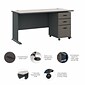 Bush Business Furniture Cubix 60W Desk with Mobile File Cabinet, Slate/White Spectrum (SRA003SLSU)