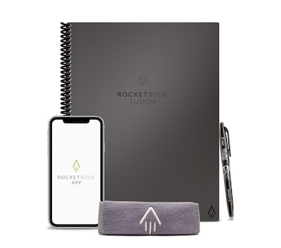 Rocketbook Fusion Reusable Notebook Planner Combo, 8.5 x 11, 7 Page Styles, 42 Pages, Gray (EVRF-L