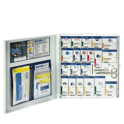 SmartCompliance First Aid Only Office Cabinet, ANSI Class A/ANSI 2021, 50 People, 241 Pieces, White