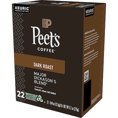 Peet's Coffee Major Dickason's Blend Coffee Keurig® K-Cup® Pods, Dark Roast, 88/Carton (65470)